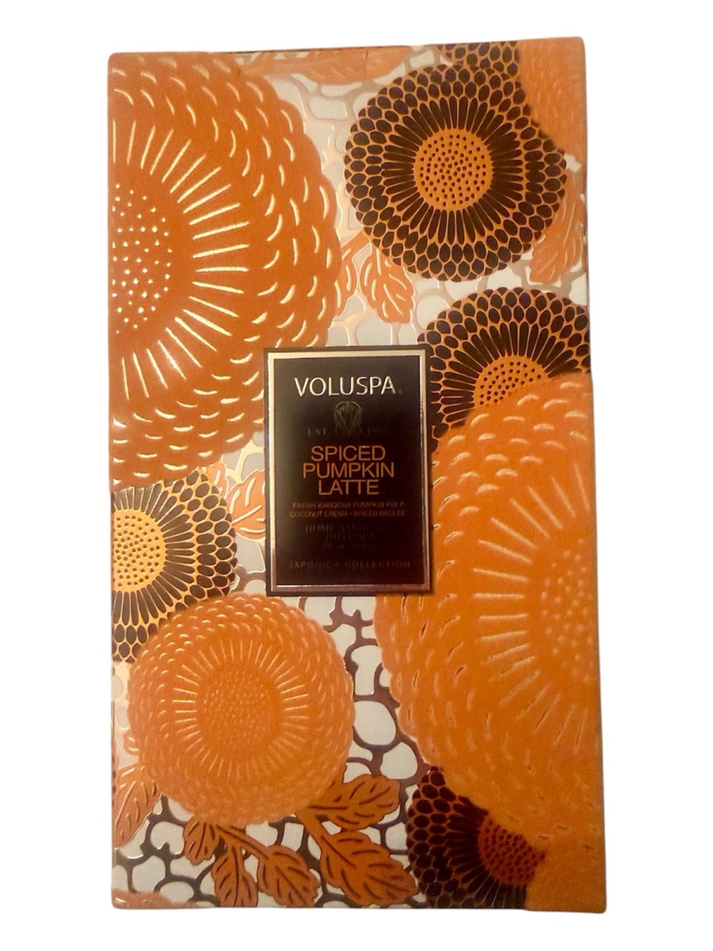 Voluspa Spiced Pumpkin Latte Diffuser - Japonica Collection NIB